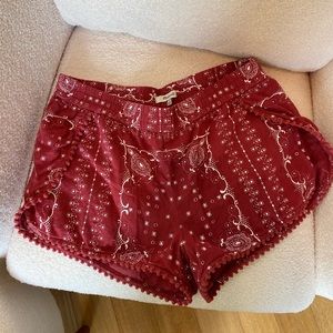 Madewell Paisley Red Shorts size M